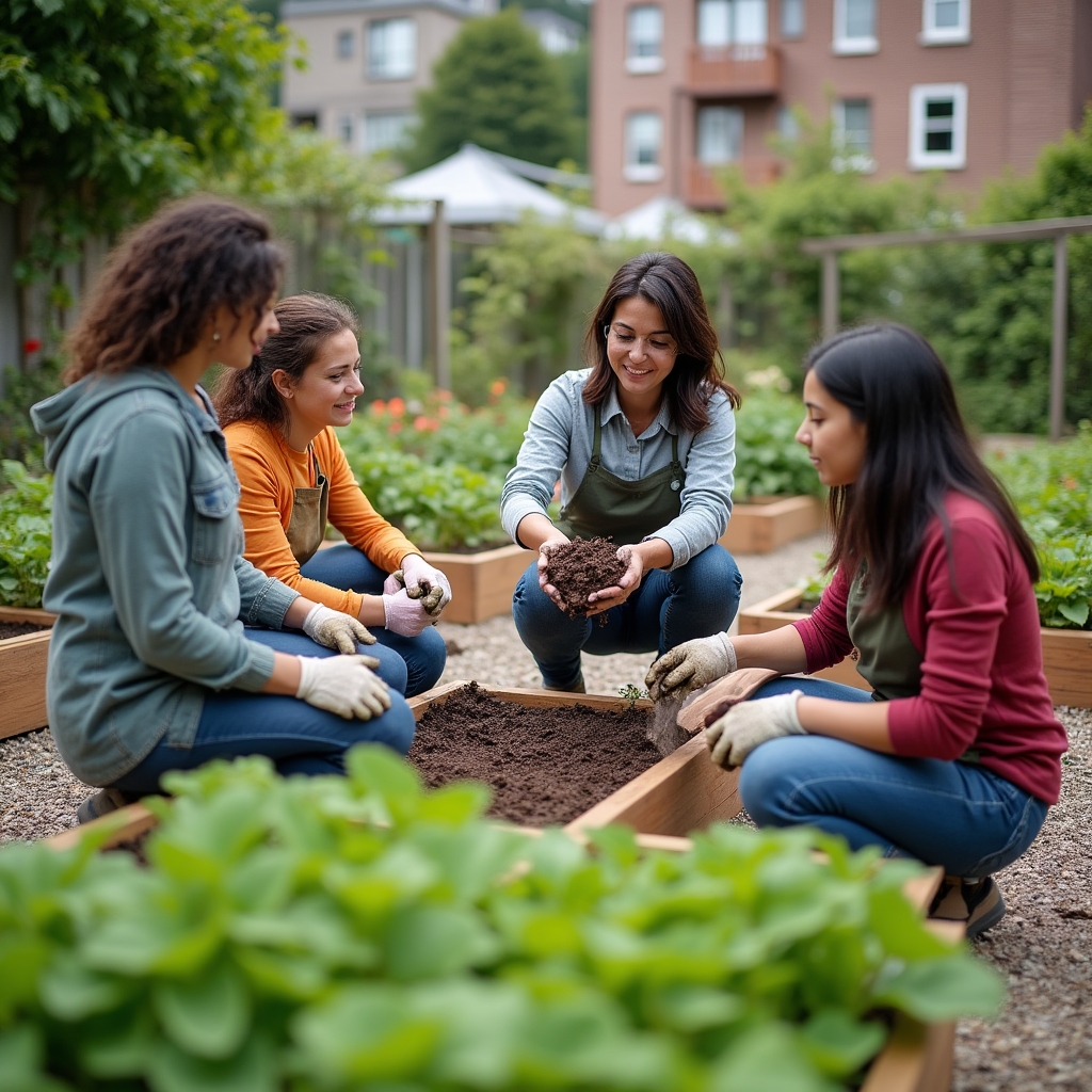 Lezione pratica in giardino condiviso urbano con partecipanti
