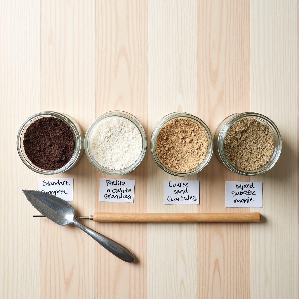 Confronto di diversi tipi di terriccio in contenitori trasparenti